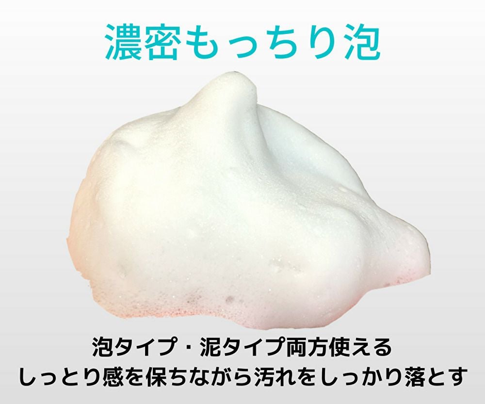 クイーンザボーテモイスチャーウォッシュは、濃密もっちり泡です。泡洗顔としても使用できますが、泥タイプとして塗るパックでも使用ができます。